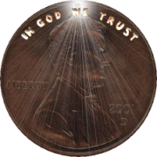 Penny with "In God We Trust" highlighted