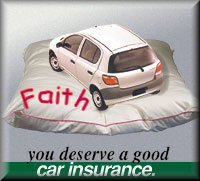 Car resting on a pillow named faith