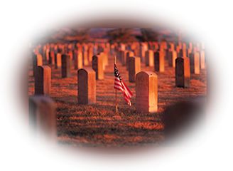 Flag in a graveyard