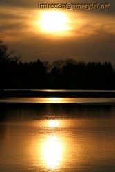 Sunset over a lake