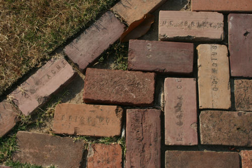 Bricks with name stamped on them