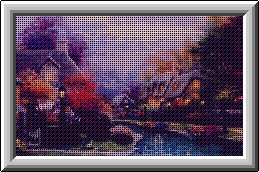 Cross stitch picture of scenery