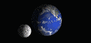 Moon circling the earth
