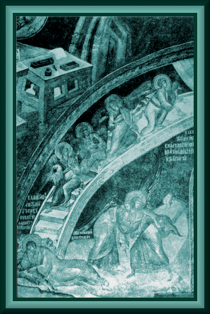 Fresco from the Church of Kariye Djami in Istanbul of Jacob's ladder