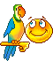 Smiley hugging a bird